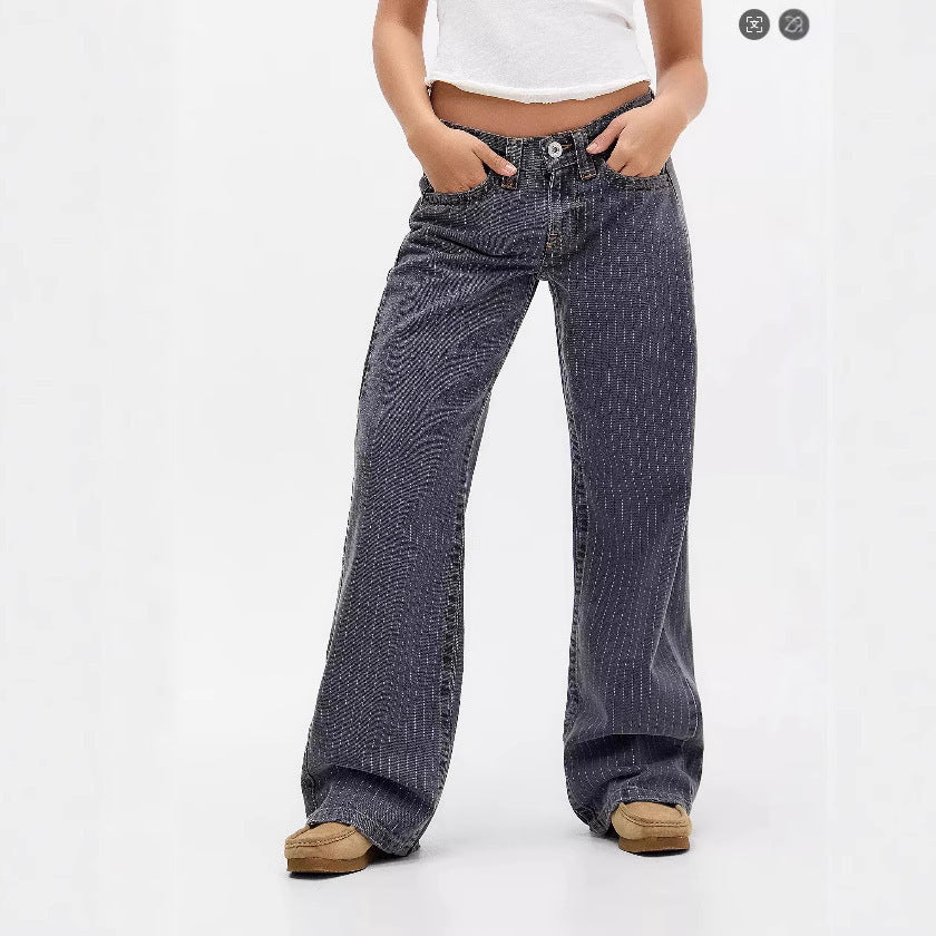 Straight Striped Jeans
