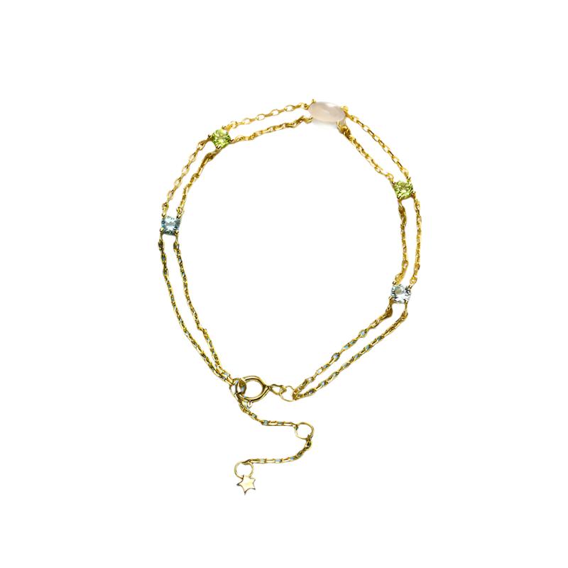 Natural Crystal Layered Bracelet