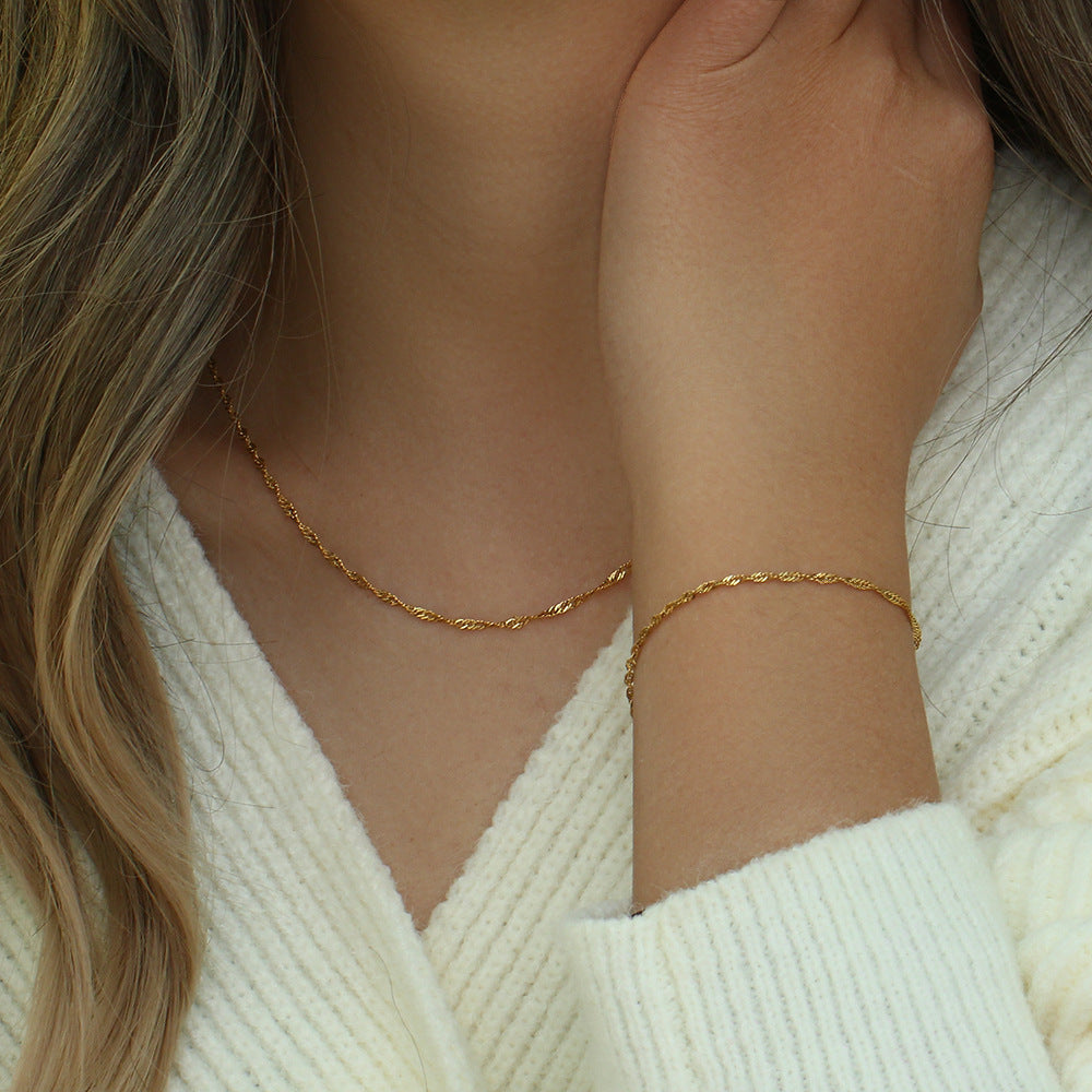 Stainless Water Wave Chain