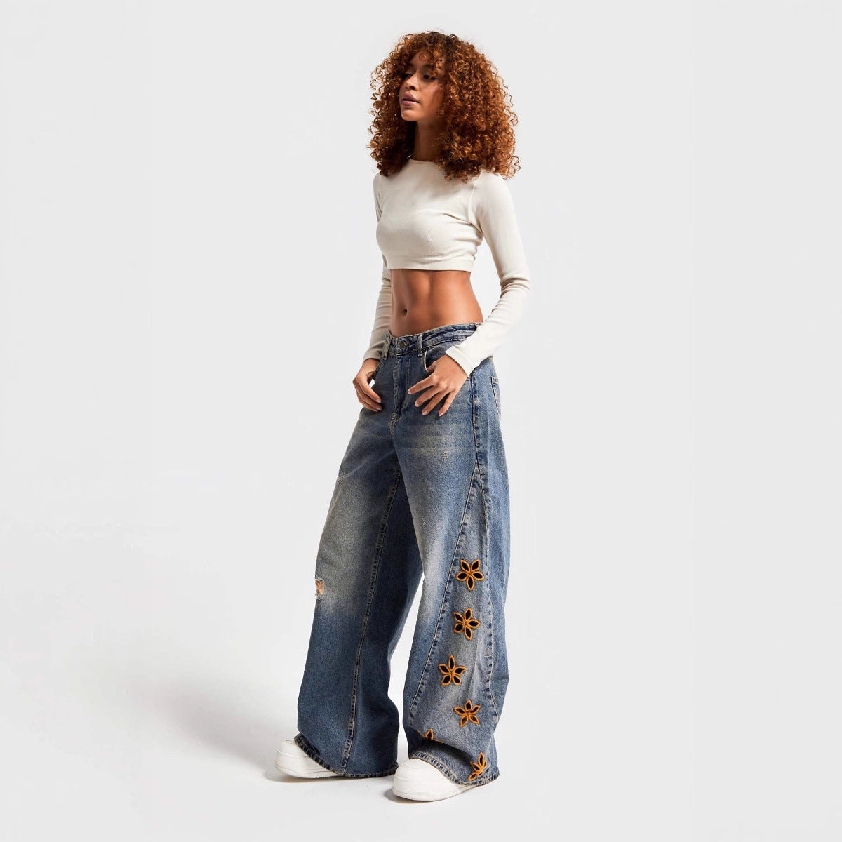 Relaxed Embroidered Jeans