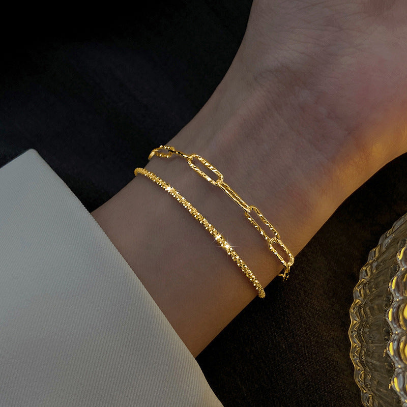 Gold And Sliver Rhinestones Bracelets