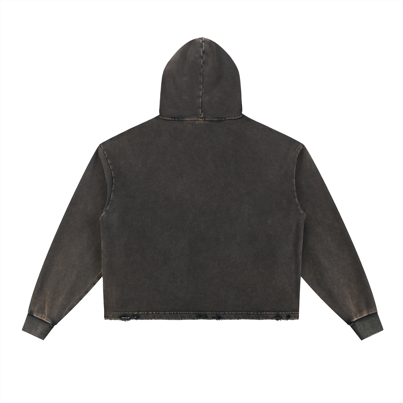 Vintage Frayed-Hem Hoodie