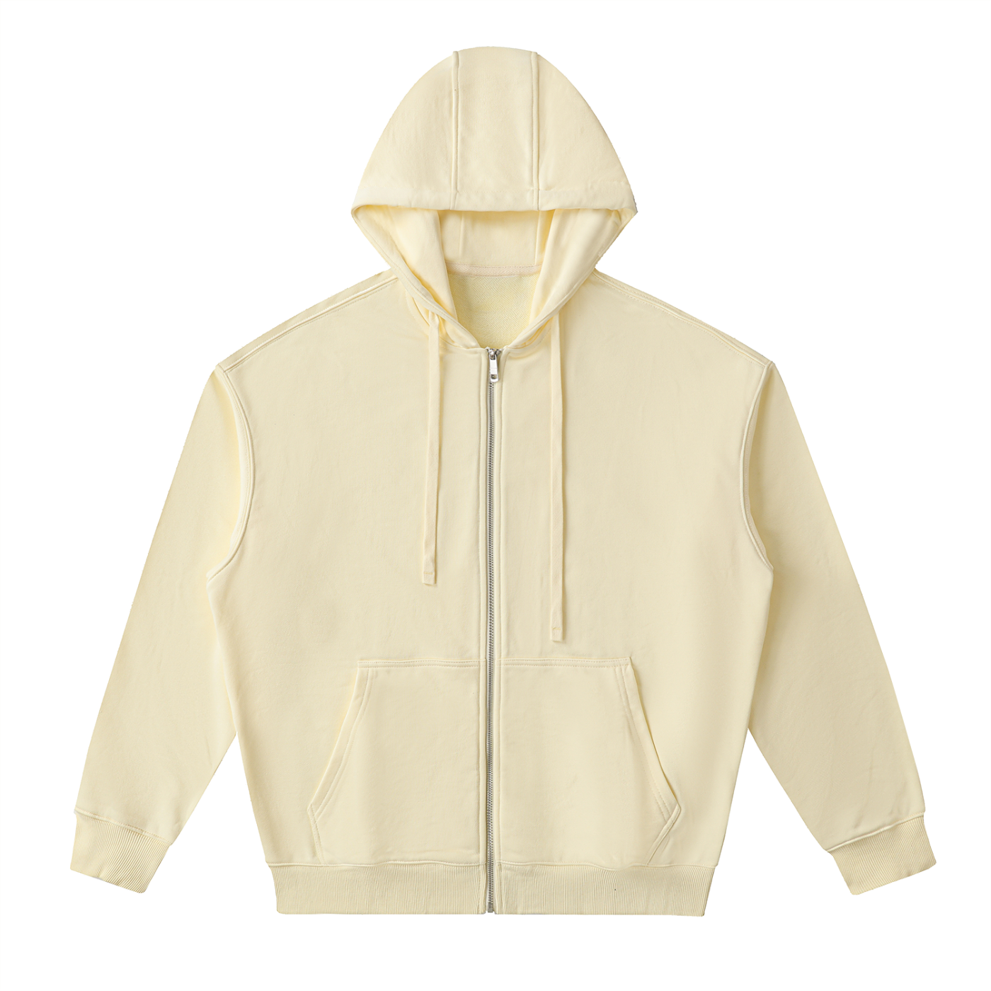 Shoulder Drop Zip Up Hoodie