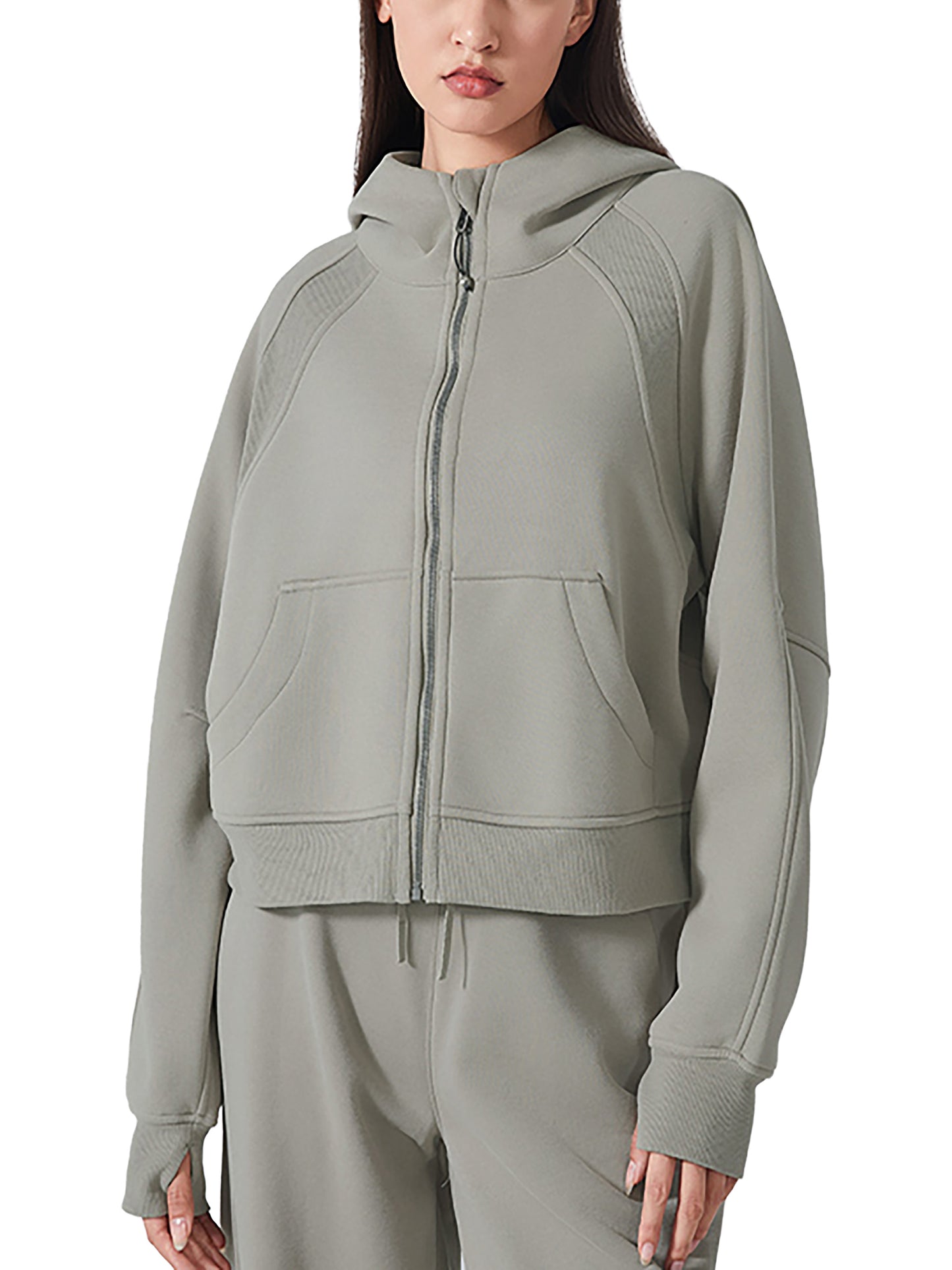 Zip-Through Cropped Hoodie