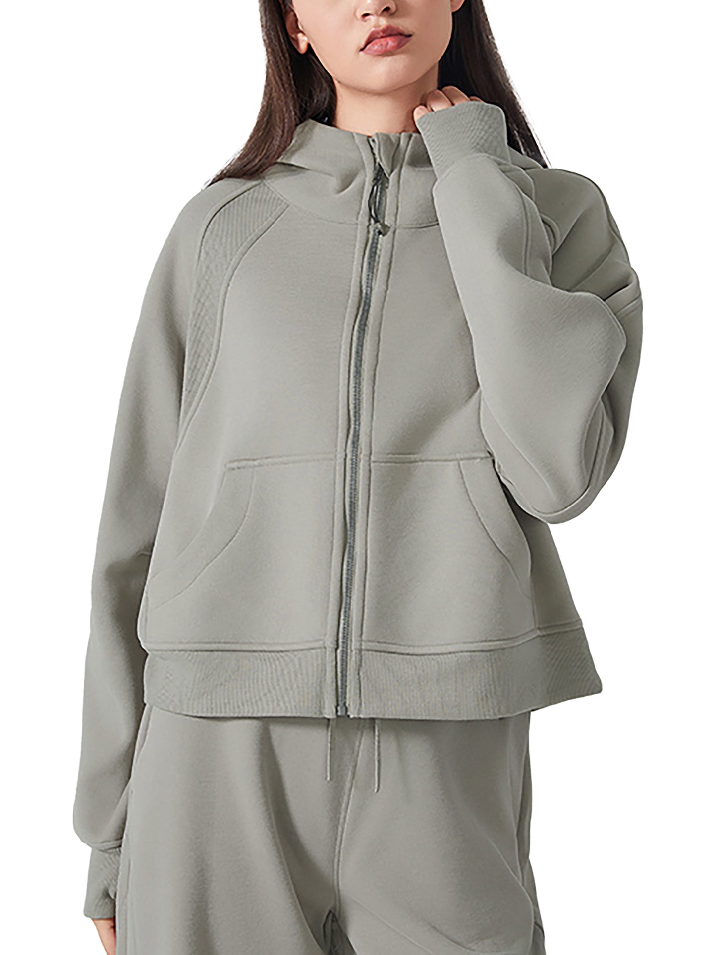 Zip-Through Cropped Hoodie