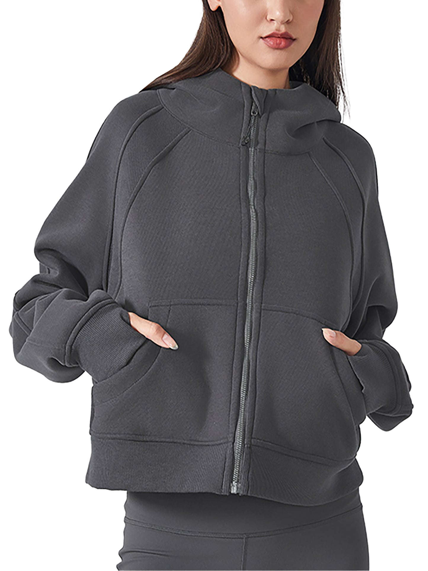 Zip-Through Cropped Hoodie
