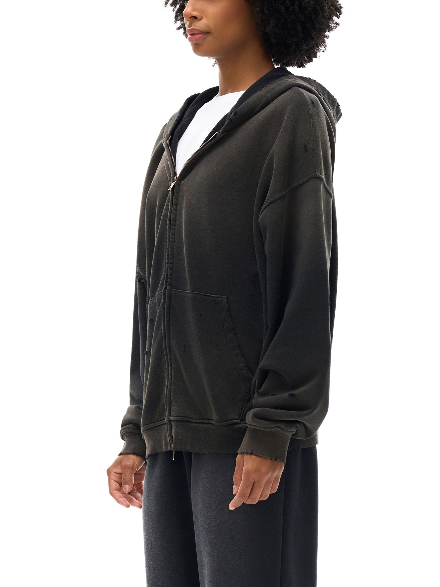Frayed Sunfade Zip Hoodie