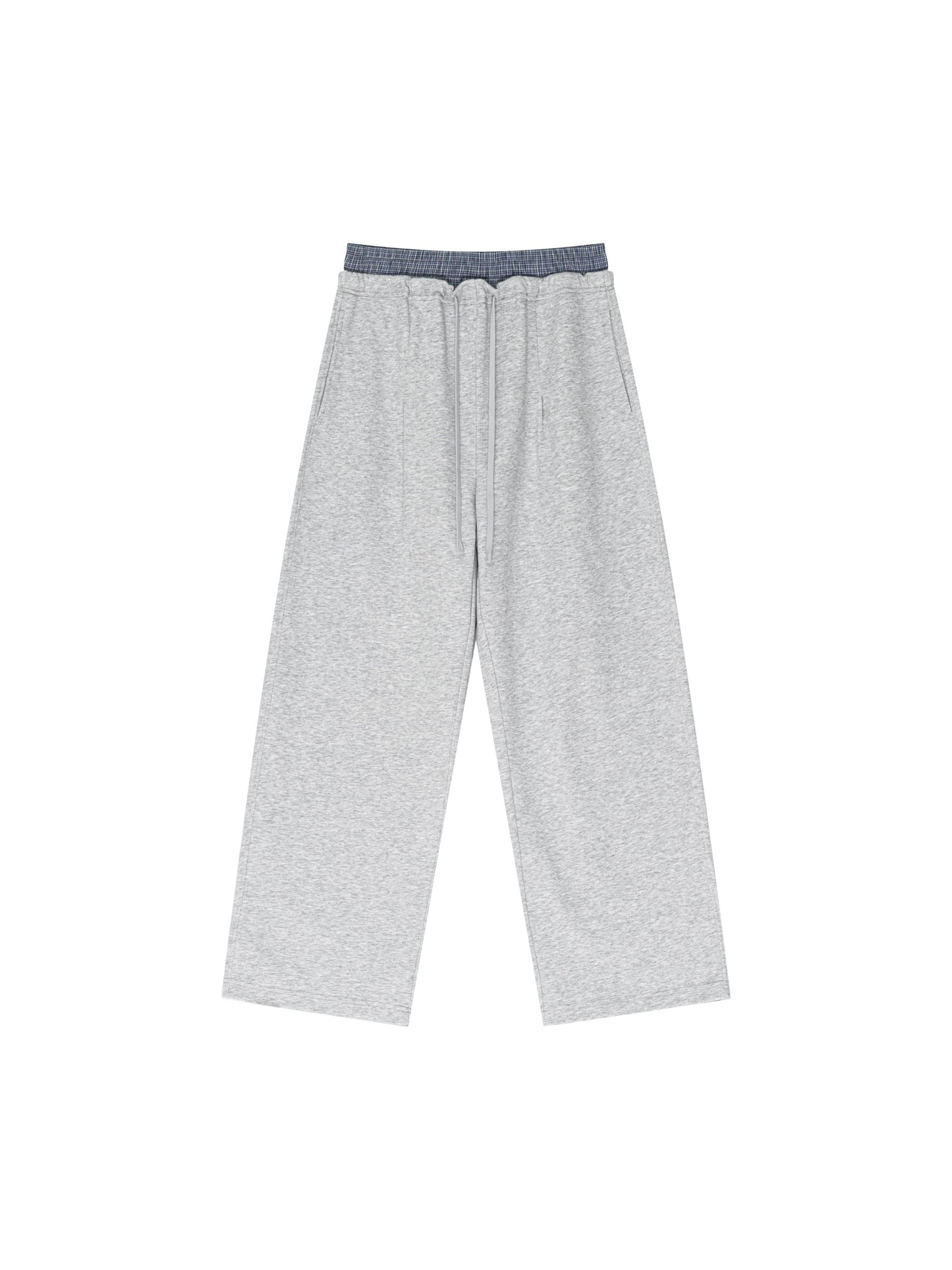 Plaid Contrast Waist Pants