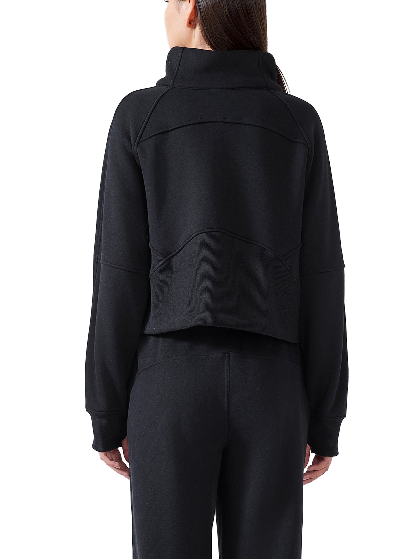 Half-Zip Cropped Sweatshirt