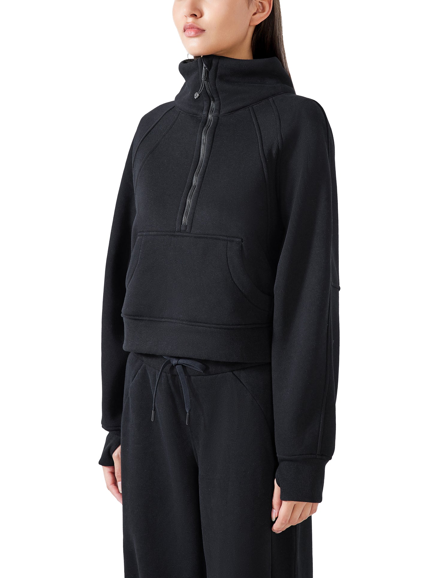 Half-Zip Cropped Sweatshirt