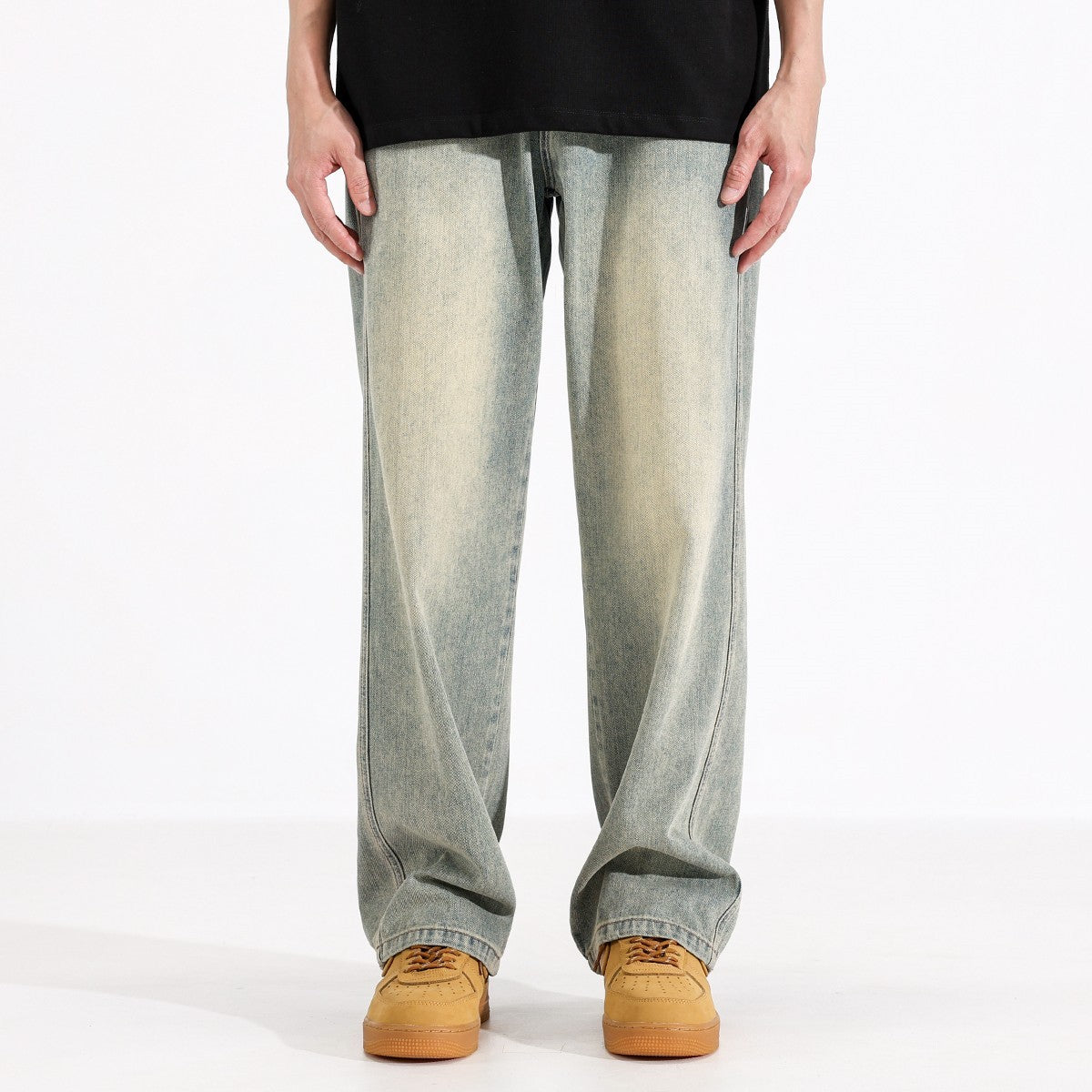 Mens Retro Straight Jeans
