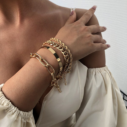 Gold Chain bracelet Set