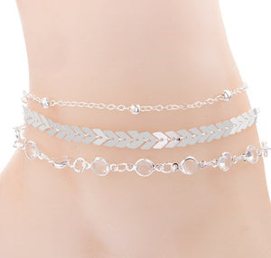 Multilayer Popular Crystal Beach Anklet