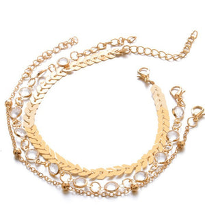 Multilayer Popular Crystal Beach Anklet