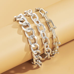 Texture Chain Bracelet Set