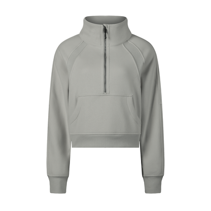 Half-Zip Cropped Sweatshirt