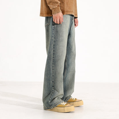 Mens Loose Wide-leg Jeans