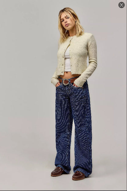 Straight Striped Jeans