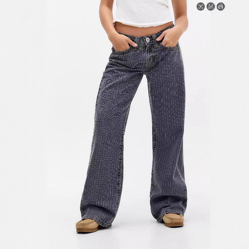 Straight Striped Jeans