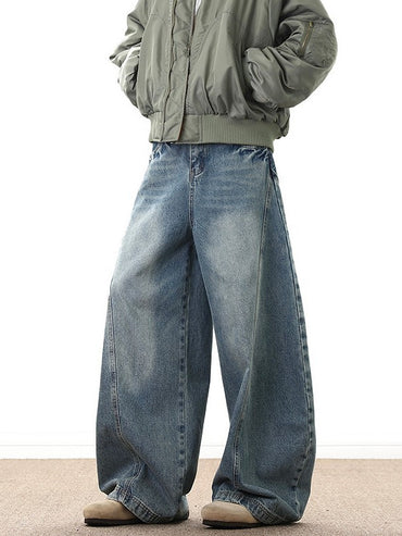 Mens Retro Wide Jeans