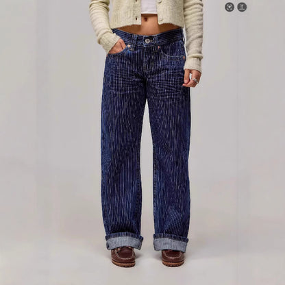 Straight Striped Jeans