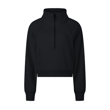 Half-Zip Cropped Sweatshirt