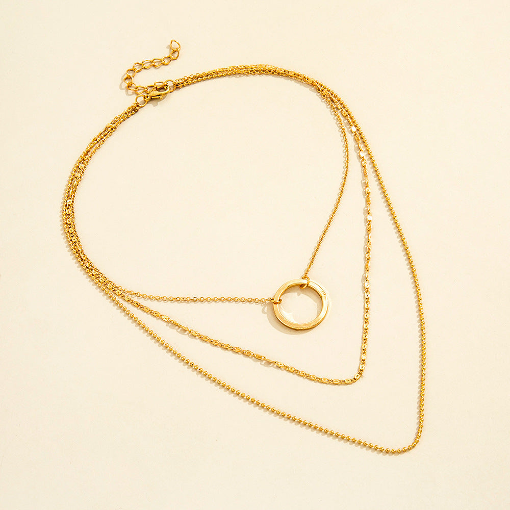 Circle Clavicle Chain Necklace