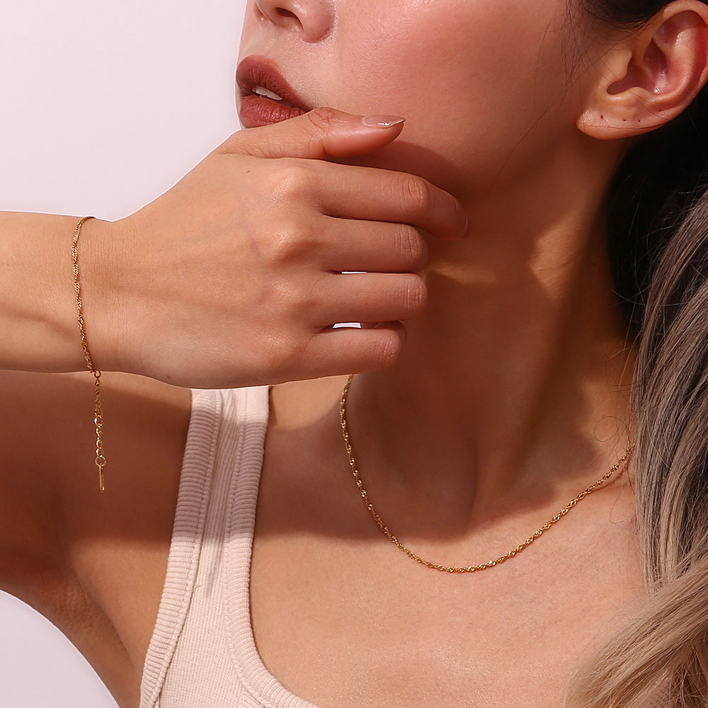 Clavicle Stainless Water Wave Chain