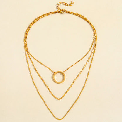Circle Clavicle Chain Necklace