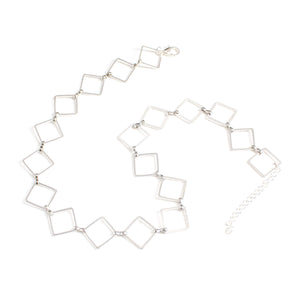 Hollow Diamond Clavicle Chain Necklace