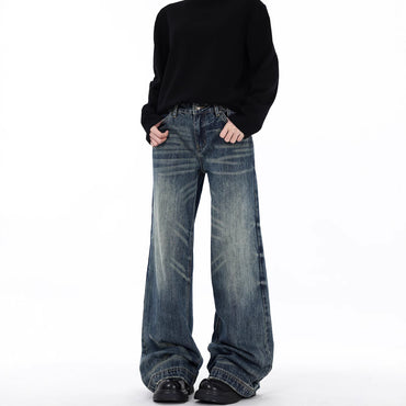 Blue Loose Straight Jeans