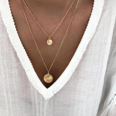 Golden Titanium Steel Necklace