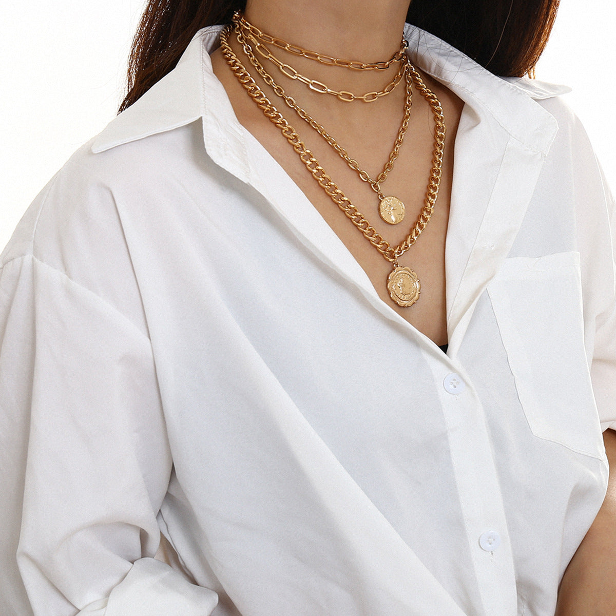 Multilayered Chunky Chain Necklace