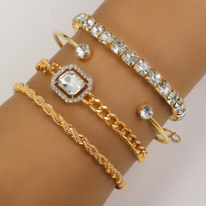 Clear Crystal Bracelet Set