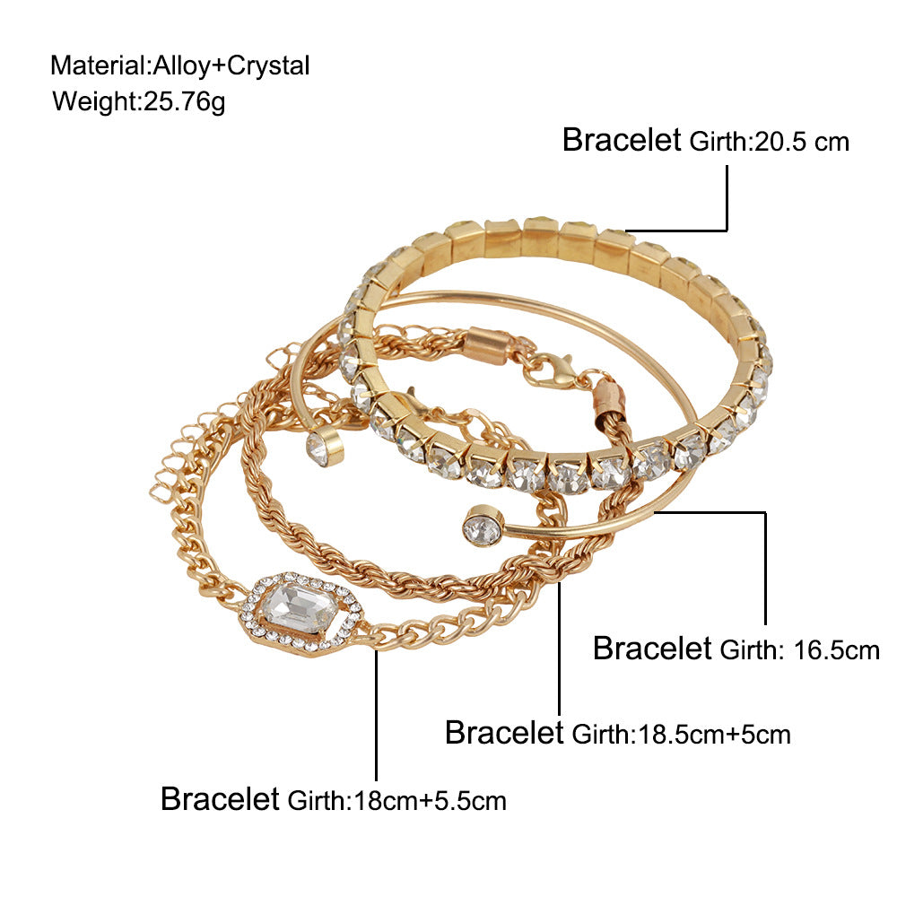 Clear Crystal Bracelet Set