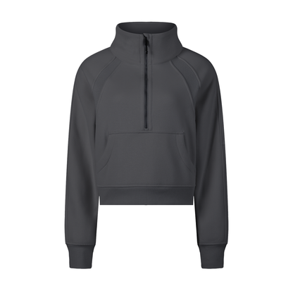 Half-Zip Cropped Sweatshirt