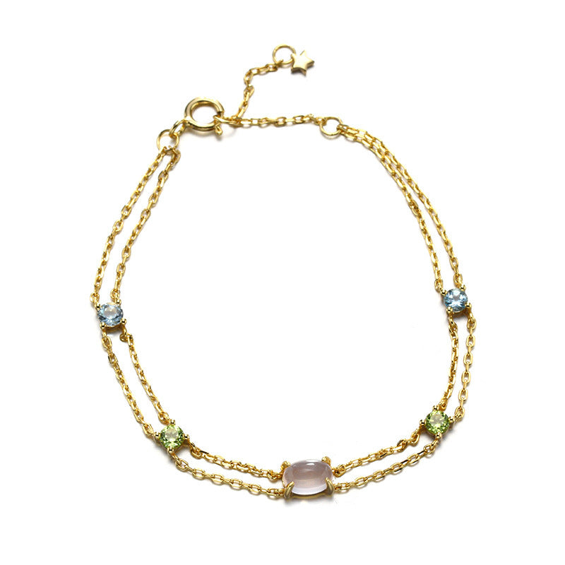 Natural Crystal Layered Bracelet