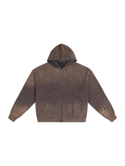 Frayed Sunfade Zip Hoodie