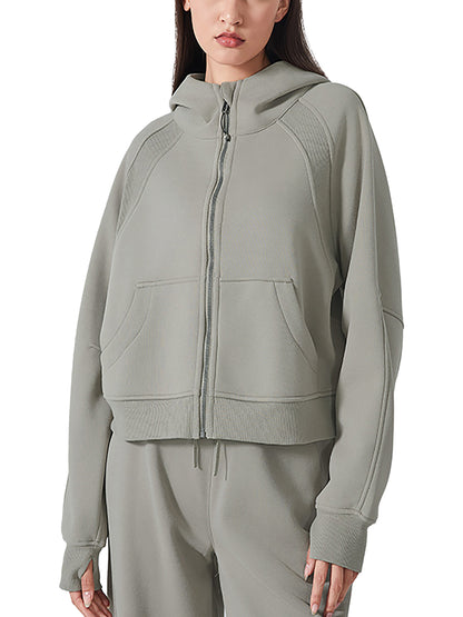 Zip-Through Cropped Hoodie
