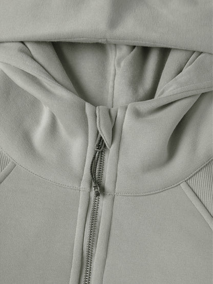 Zip-Through Cropped Hoodie
