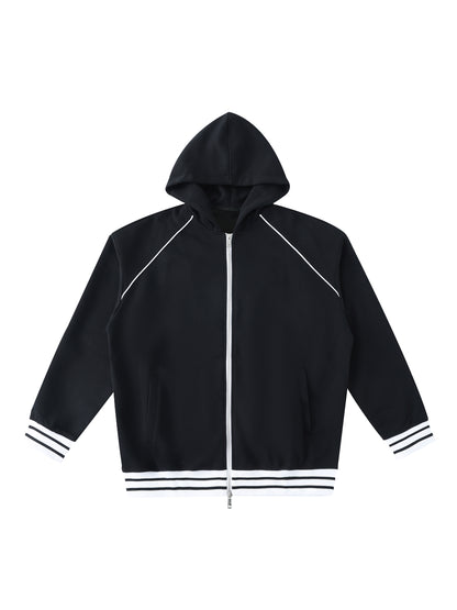Striped Zip-Up Hoodie