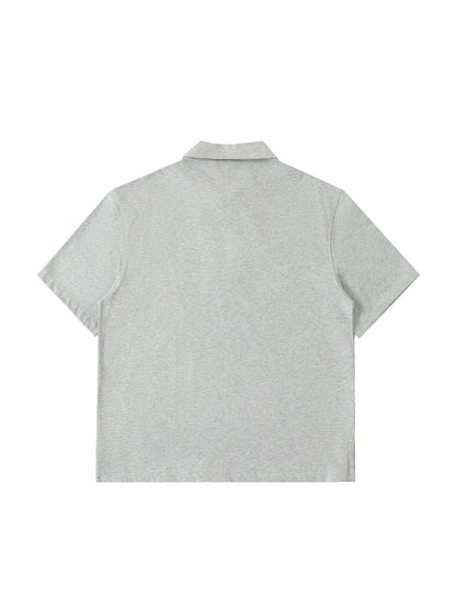 Zip Cotton Polo Shirt