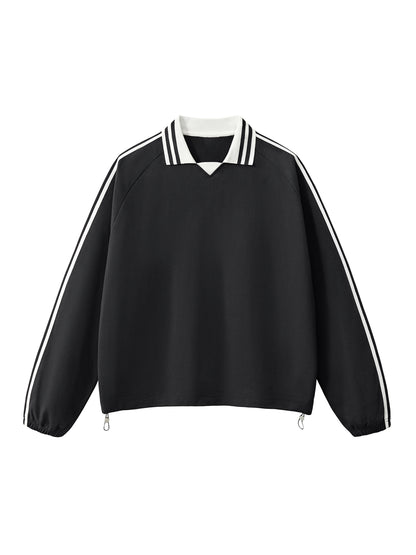 Striped Collar Sweatshirt