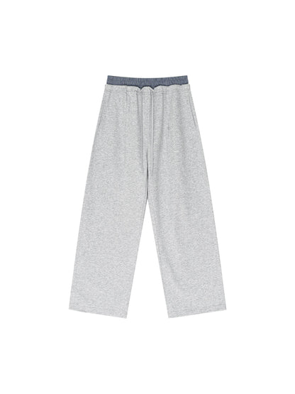Plaid Contrast Waist Pants