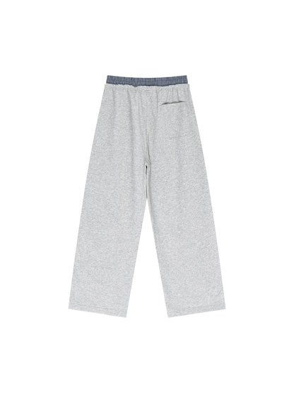 Plaid Contrast Waist Pants