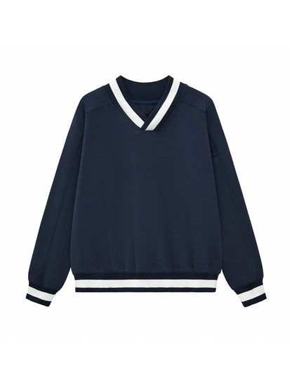 V-Neck Collar Sweatshirt
